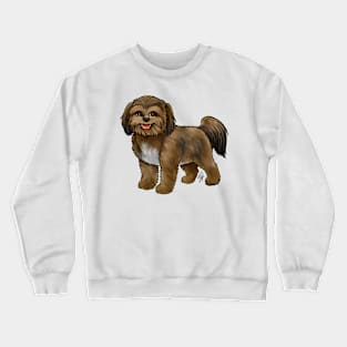 Dog - Shih Poo - Brown Crewneck Sweatshirt